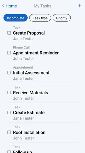 JN Android Home View Tasks