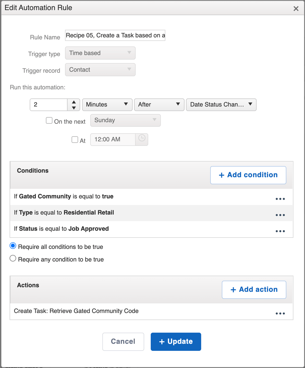 How do I create an Automation to create a Task, using a Custom Field as ...