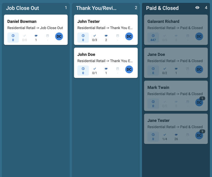 Boards - Viewing an Archived List