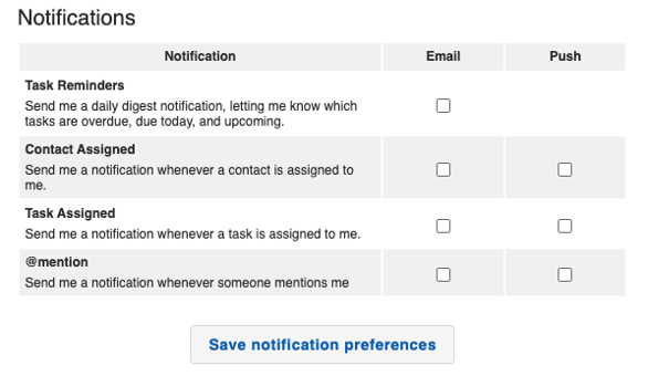 Communication - My Info Notifications