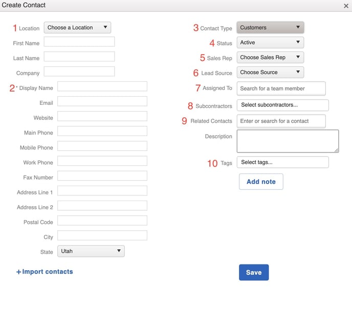 create contact field labels v2