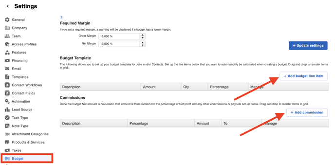 Budget - Adding line items to Budget Template