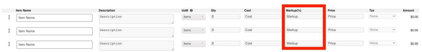 Can I Add Different Markups to Individual Line Items?