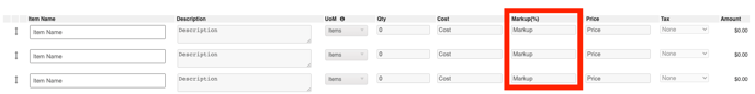 Estimates - How to add a Markup