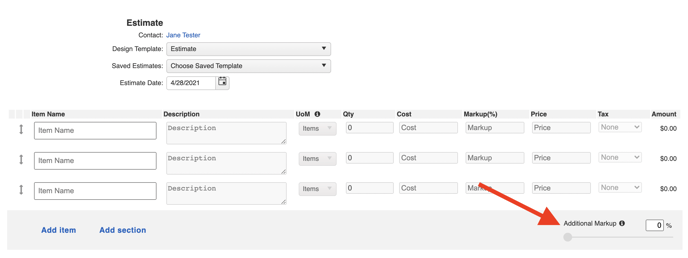 Financials - Markup Slider