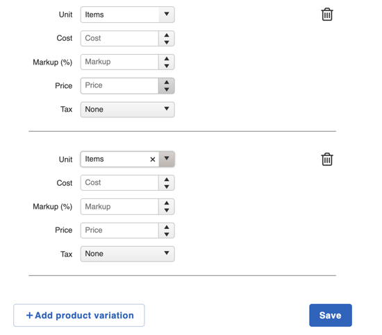 Products - Product Variations