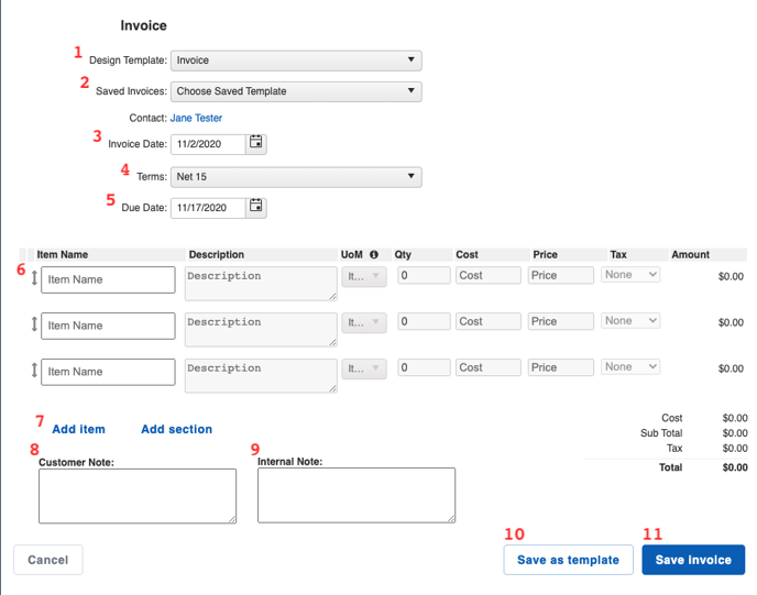 Financials - Invoice Builder