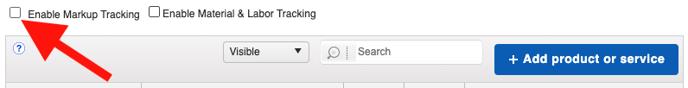 Financials - Products Services Markup Tracking
