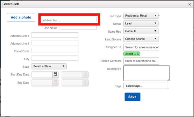 Custom ID - Job Number