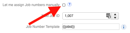 Custom ID - Manual Job Number