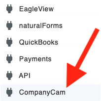 CompanyCam - JobNimbus Settings Menu