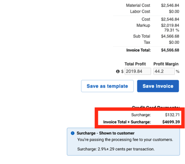 Global Payments - Surcharge - Pass Fee - Invoice Builder