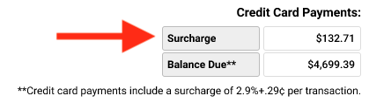Global Payments - Surcharge - Pass Fee - Invoice