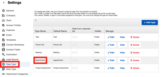 SalesRabbit - Task Type