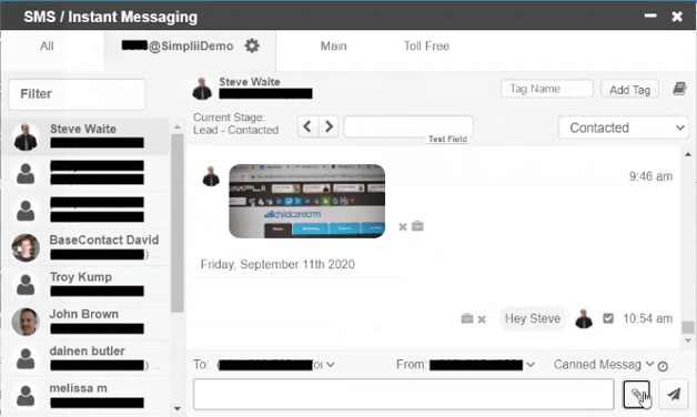 Simplii Text Msg Window