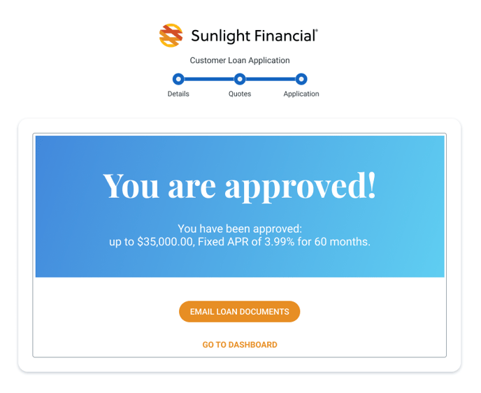 Sunlight Financial - Compare Financing - Approved