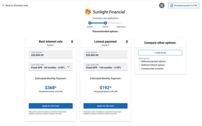 Sunlight Financial - Compare Financing - Financing options