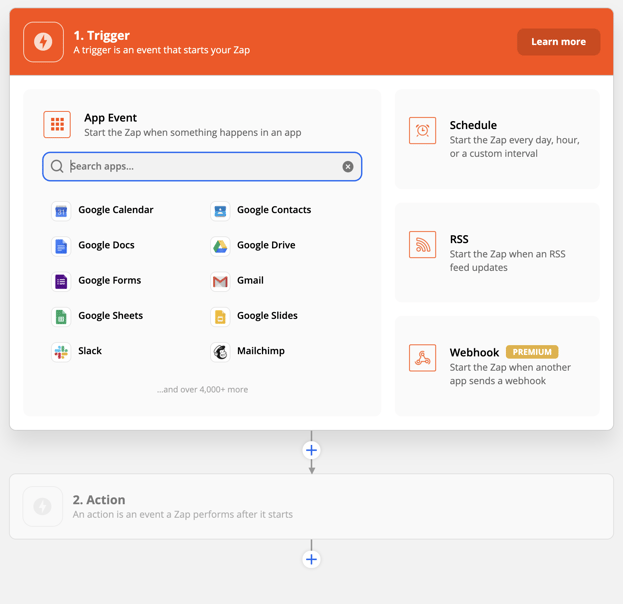 zapier create triggering app