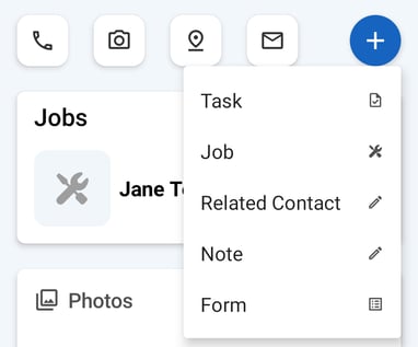 JN Android Contact quick menu