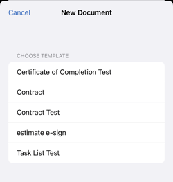 Mobile App - Apple - Documents - Choose Template