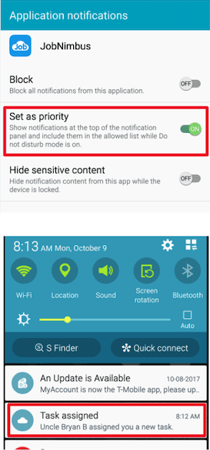 Mobile App - Android Settings