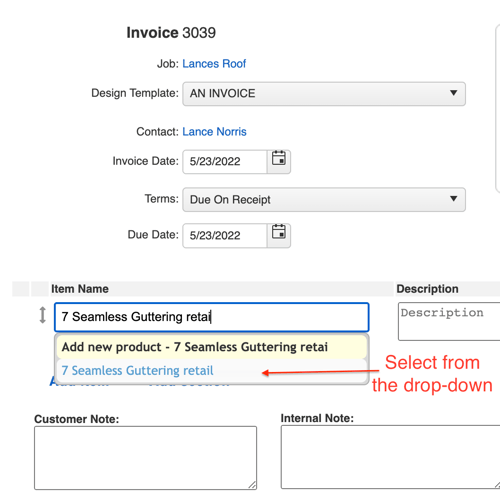 QB - Estimate Not Syncing - Edit product on Invoice