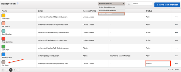 Sales Rep Mapping - Team Members