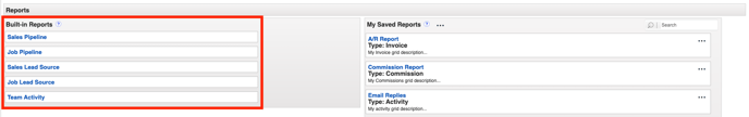 Built-in Reports - Where to find Reports