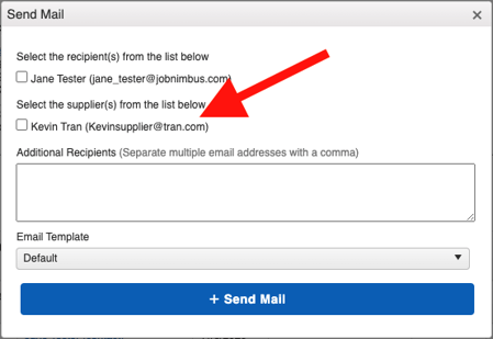 Subcontractor - Email Material Order Window