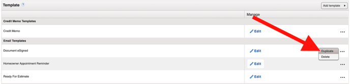 Templates - Duplicate