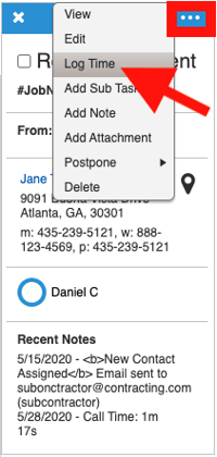 Time Tracking - Log Time Calendar