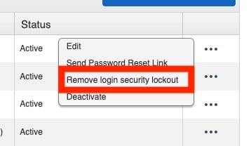 How to remove a login security lockout