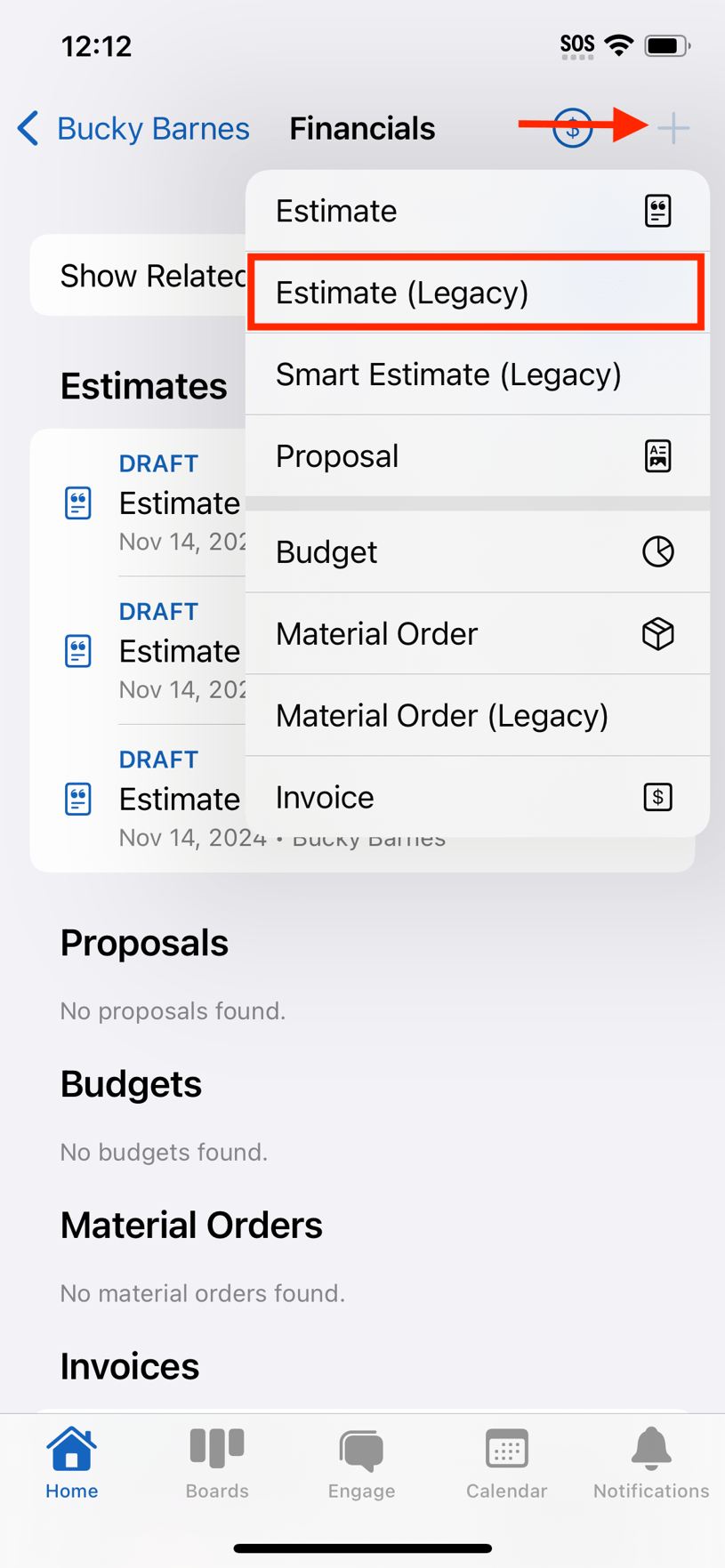 How Do I Create an Estimate on the Mobile App?
