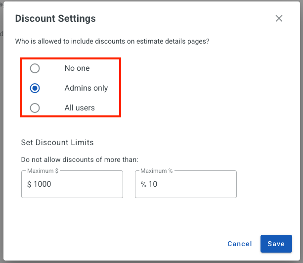 How Can I Update My Estimates' Cover Pages and Discount Settings?