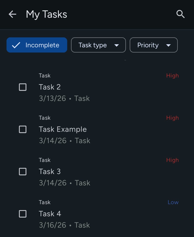 How Do I View My Tasks on the Mobile App?