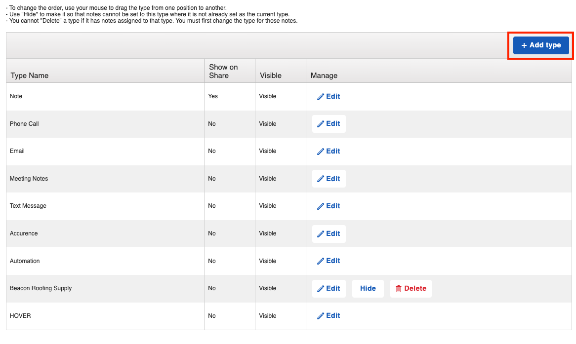How Can I Add Different Note Types?